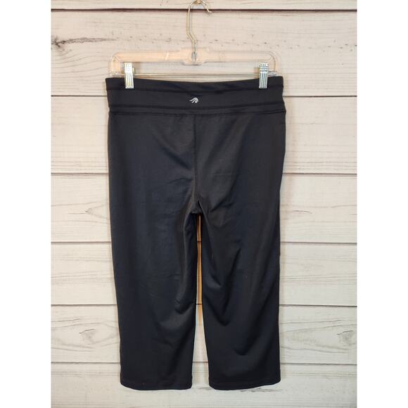 Ideology Women's Black Stretch Mid Rise Elastic Waist Cropped Leggings Size M - Picture 2 of 6